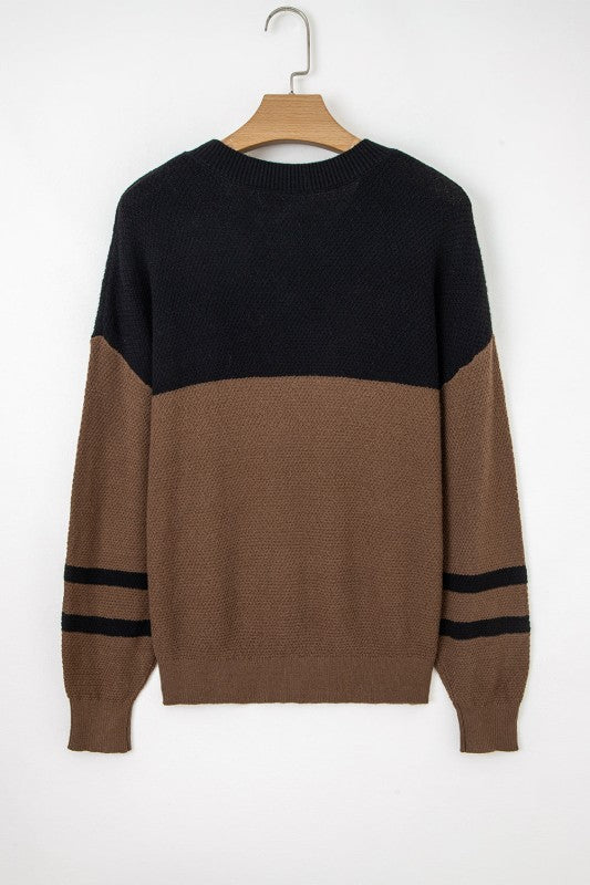 Colorblock Stripe Long Sleeve Sweater