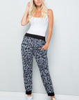 Celeste Full Size Leopard Contrast Sweatpants