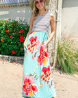 e Luna PLUS Floral Mix Tank Maxi Dress