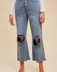 Annie Wear Distressed Raw Hem Jeans