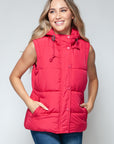 Snobbish Snap and Zip Closure Hooded Vest