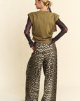 Davi & Dani Leopard Wide Leg Pants