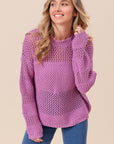 BiBi Openwork Long Sleeve Knit Top