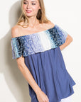 e Luna Ombre Tie Dye Off Shoulder Top