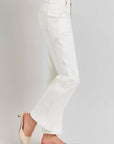 RISEN High Rise Ankle Flare Jeans with Patch Pockets