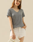 Ninexis Full Size V-Neck Short Sleeve T-Shirt