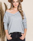 Reborn J V Neck Long Sleeve Top