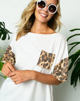 e Luna Terry Solid Animal Boxy Top