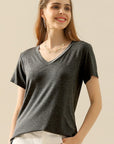 Ninexis Full Size V-Neck Short Sleeve T-Shirt