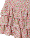 Lilou Tiered Pink Floral Skirt