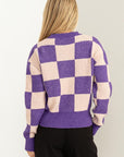 HYFVE Weekend Chills Checkered Long Sleeve Sweater