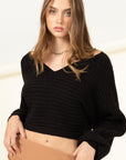 HYFVE Simply Stunning Tie-Back Cropped Sweater Top