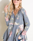 e Luna Floral Triblend Babydoll Top