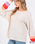 SAGE + FIG Color Block Waffle Knit T-Shirt