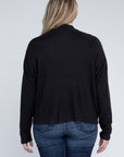 Plus Drop Shoulder Long Sleeve Top