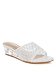 Tempra Mesh Clear Heel Wedge Sandals