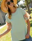 Solid Dizzy Floral Mixed Top - Online Only - My Pampered Life Seattle