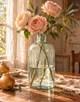 Sage Glass Bottle Neck Vase 12"H