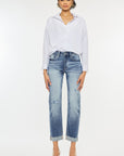 Kancan High Rise Cuffed Straight Jeans