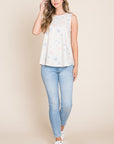 BOMBOM Star Print Round Neck Tank