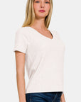 Zenana Ribbed Short Sleeve T-Shirt