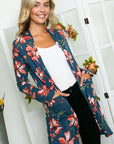 e Luna Floral Long Sleeve Cardigan