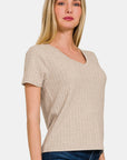 Zenana Ribbed Short Sleeve T-Shirt