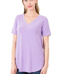 Zenana Short Sleeve Round Hem Top - Online Only