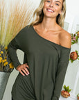 e Luna PLUS Solid One Shoulder Top