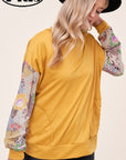 e Luna PLUS Woven Floral Mixed Top