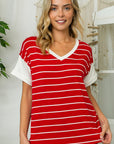 e Luna PLUS Big Striped Jersey Boxy Top