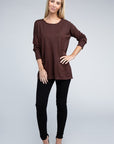 Zenana Viscose Front Pockets Sweater