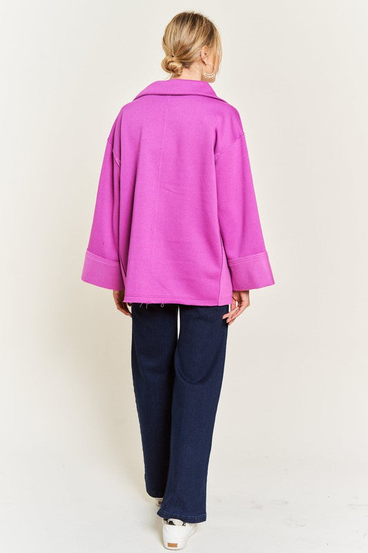 Jade By Jane Collar Oversized Knit Top Plus