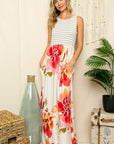 e Luna PLUS Floral Mix Tank Maxi Dress