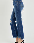 RISEN High Rise Distressed Crop Flare Jeans