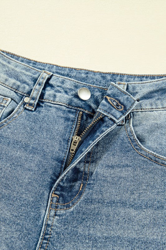 Denim Vintage Washed Seam Shift Jeans