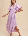 Annie Wear Floral Smock Detail Puff Sleeve Dress