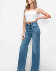 bytos Full Size High Rise Wide Leg Jeans with Pockets