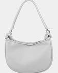 Fame PU Leather Basket Weave Half Moon Bag