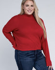 Plus Drop Shoulder Long Sleeve Top