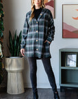 Heimish Plaid Button Down Long Sleeve Hooded Cardigan