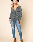 e Luna Striped Button Down Top