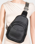 Fame Textured PU Leather Sling Bag