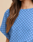 Annie Wear Checkered Round Neck Short Sleeve T-Shirt