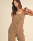 MABLE Sleeveless Knit Crop Jumpsuit with Pockets