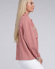 Pink Two Tone Flap Pocket Shirt