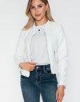 Snobbish PU Leather Zip Up Jacket with Pockets