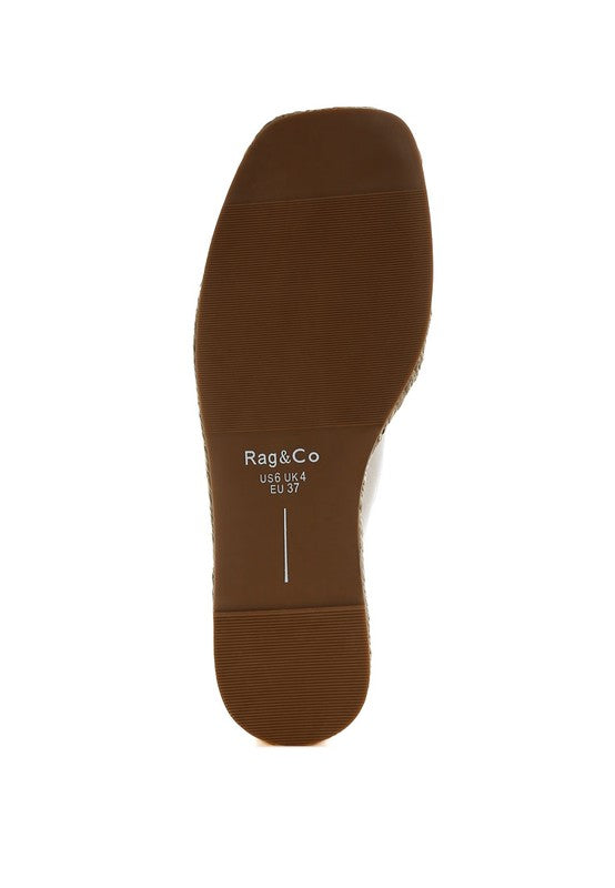 Miova Metallic Buckle Detail Espadrille Flatforms