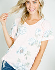 e Luna PLUS Triblend Floral V-Neck Top