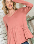 e Luna Solid Babydoll Top